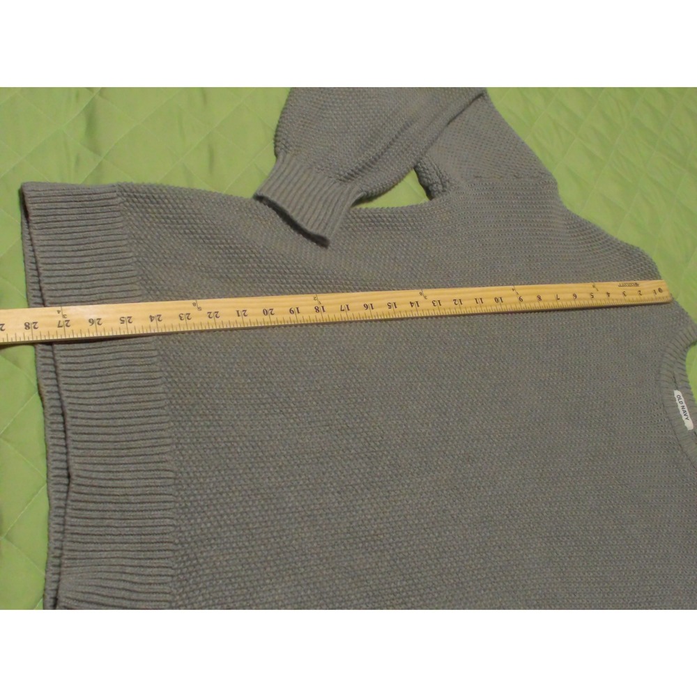 Old Navy Womens Large Tunic Length Cotton Knit Sweater Sage Green Crew Neck - Picture 7 of 10